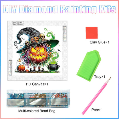 Halloween Pumpkin - Special Shaped Drill Diamond Painting 30*30CM