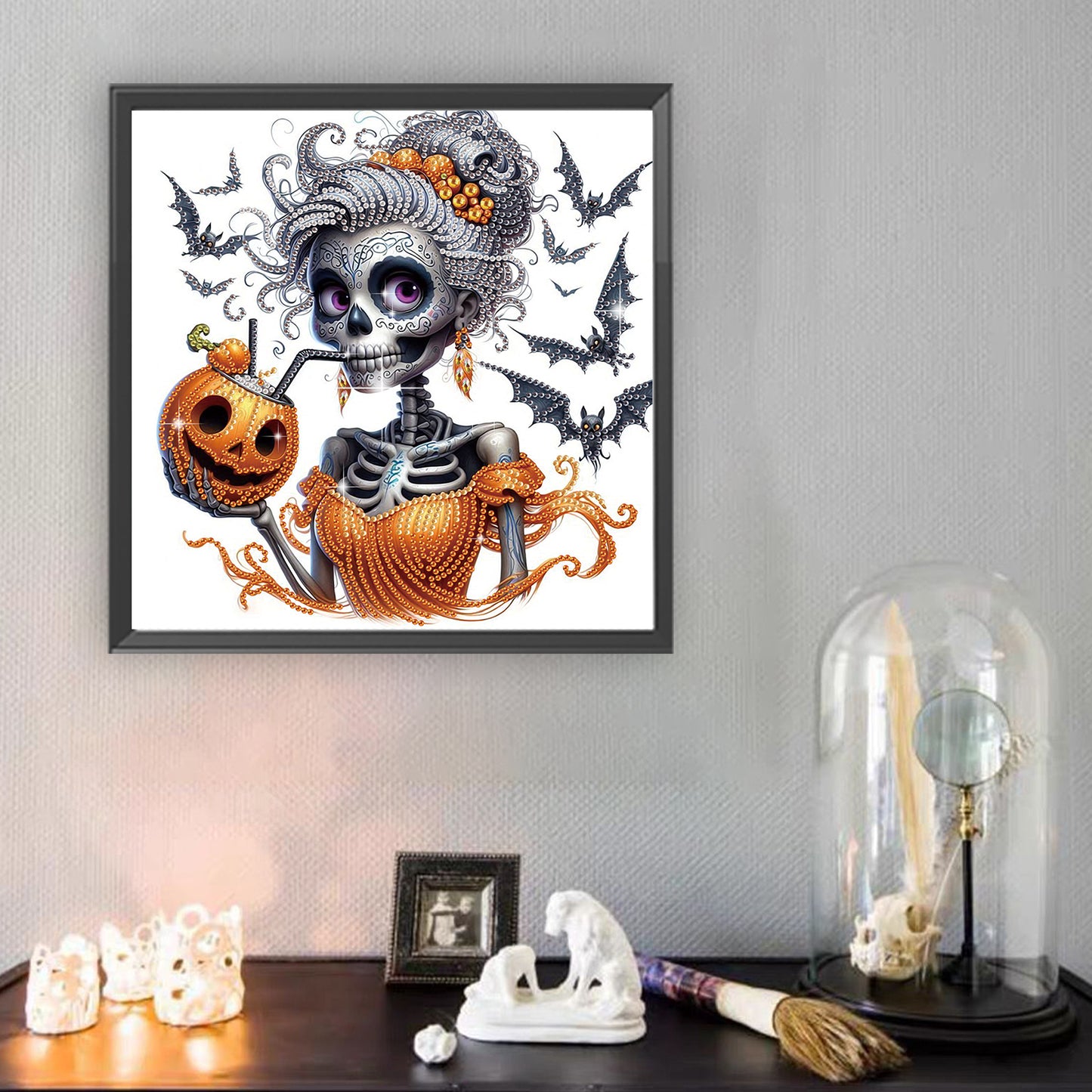 Halloween Skeleton - Special Shaped Drill Diamond Painting 30*30CM