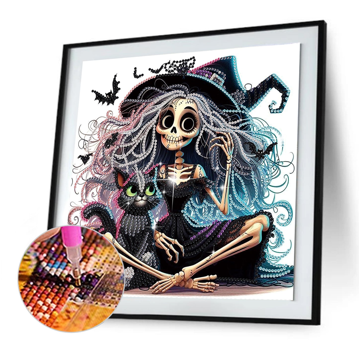 Halloween Skeleton Witch - Special Shaped Drill Diamond Painting 30*30CM
