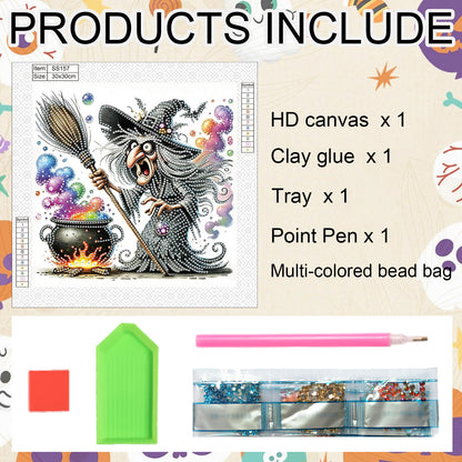 Halloween Skeleton Witch - Special Shaped Drill Diamond Painting 30*30CM