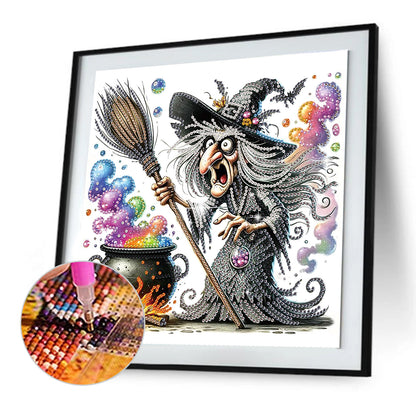 Halloween Skeleton Witch - Special Shaped Drill Diamond Painting 30*30CM