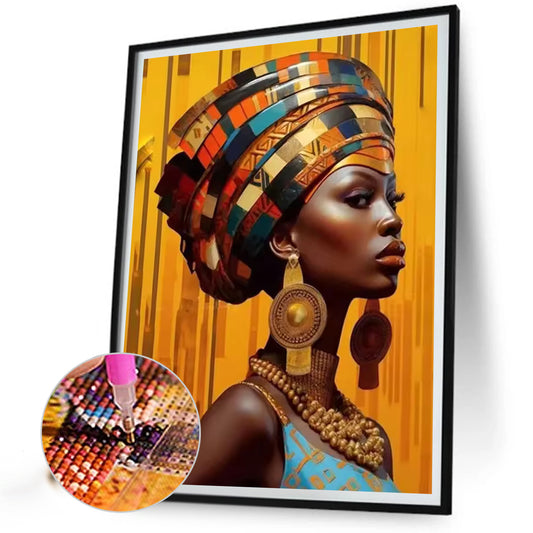 Black Girl - Full Round Drill Diamond Painting 40*50CM