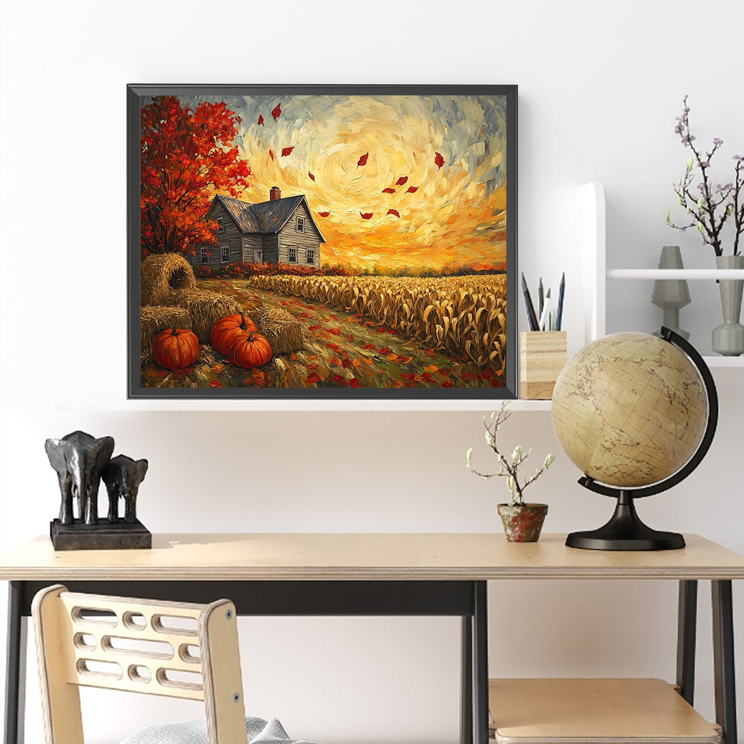Autumn Leaves - Full Round Drill Diamond Painting 50*40CM