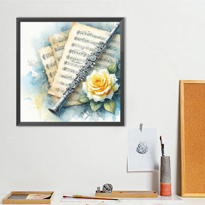 Musical Instruments And Roses - Full Round Drill Diamond Painting 40*40CM