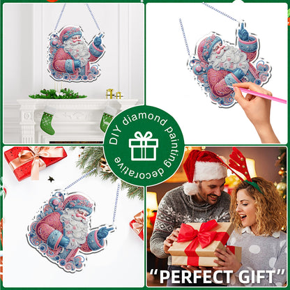 Xmas 5D DIY Special Shape Partial Drill Dimond Paintings Wall Decor 23.5x23cm Christmas