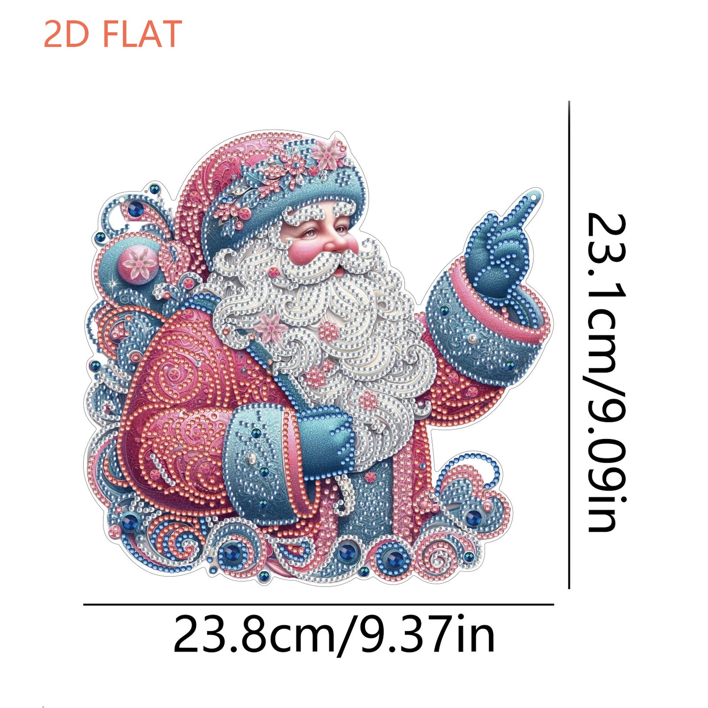 Xmas 5D DIY Special Shape Partial Drill Dimond Paintings Wall Decor 23.5x23cm Christmas