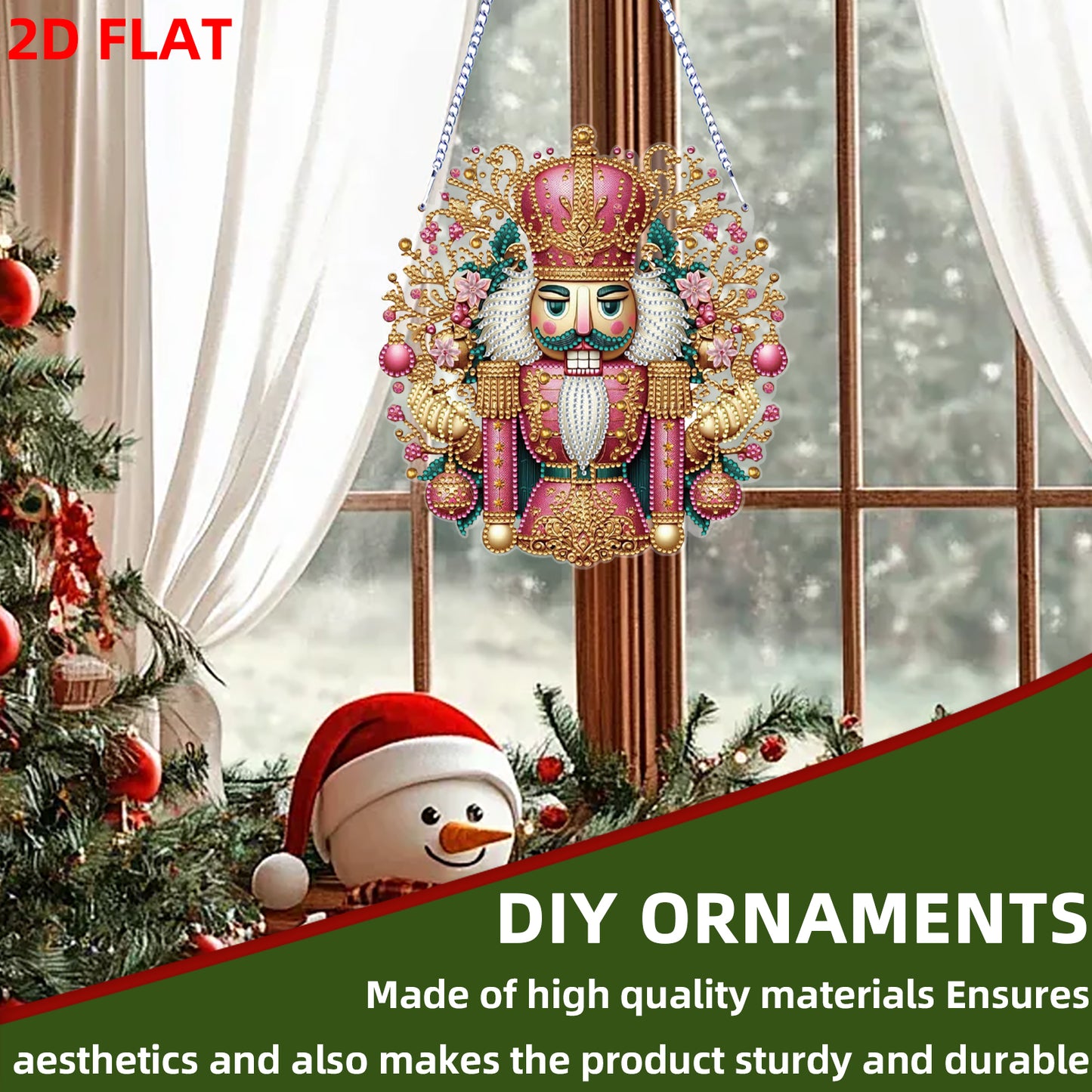 Xmas 5D DIY Special Shape Partial Drill Dimond Paintings Wall Decor 23.5x23cm Christmas