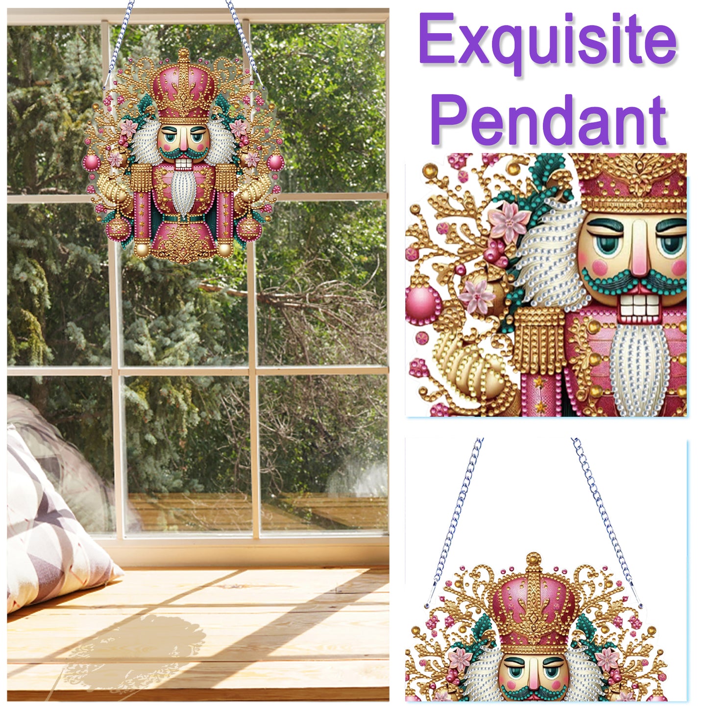 Xmas 5D DIY Special Shape Partial Drill Dimond Paintings Wall Decor 23.5x23cm Christmas