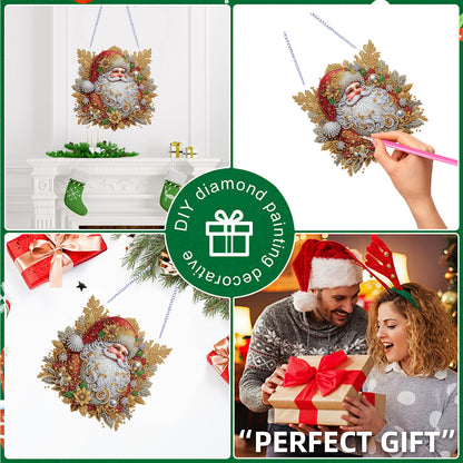 Xmas 5D DIY Special Shape Partial Drill Dimond Paintings Wall Decor 23.5x23cm Christmas