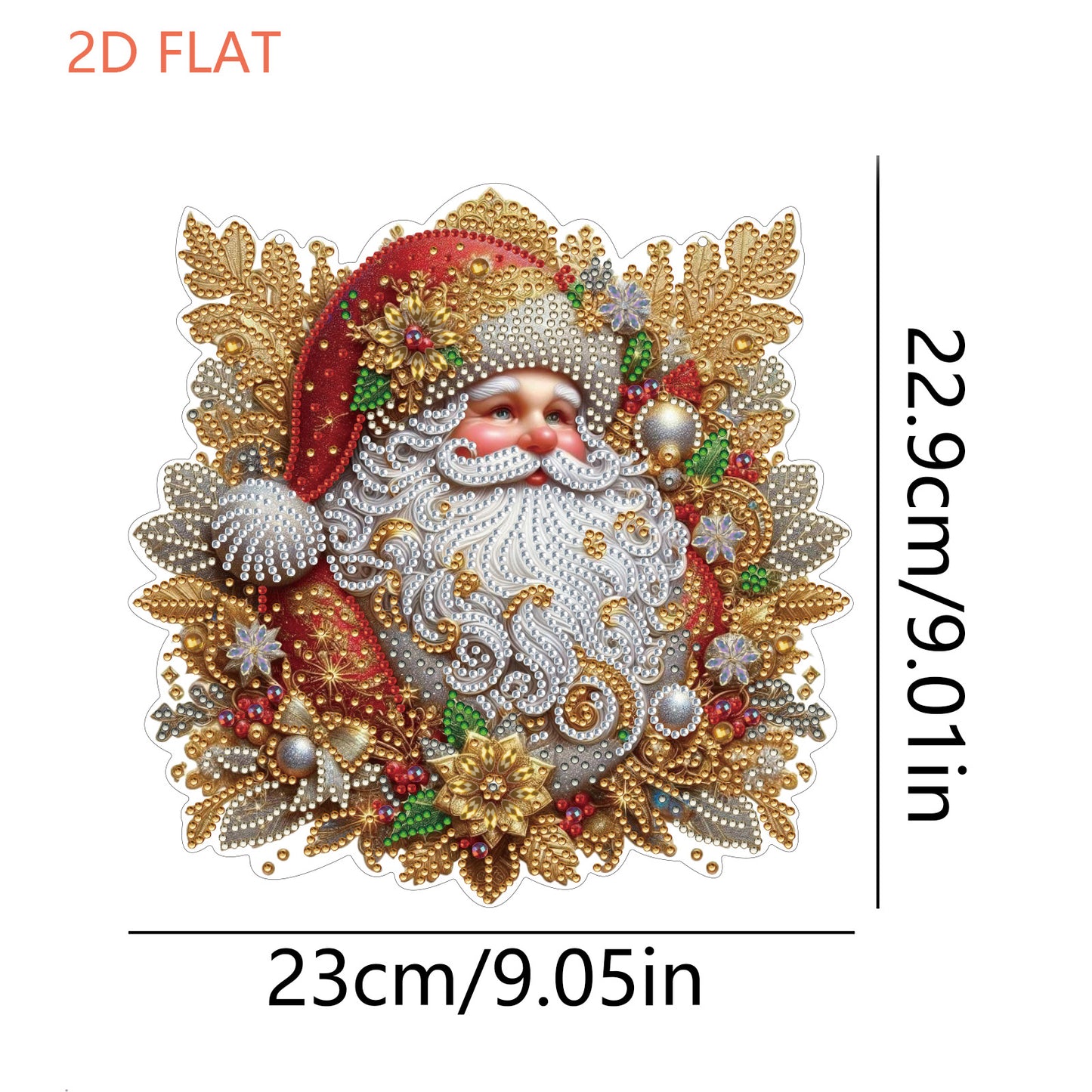 Xmas 5D DIY Special Shape Partial Drill Dimond Paintings Wall Decor 23.5x23cm Christmas