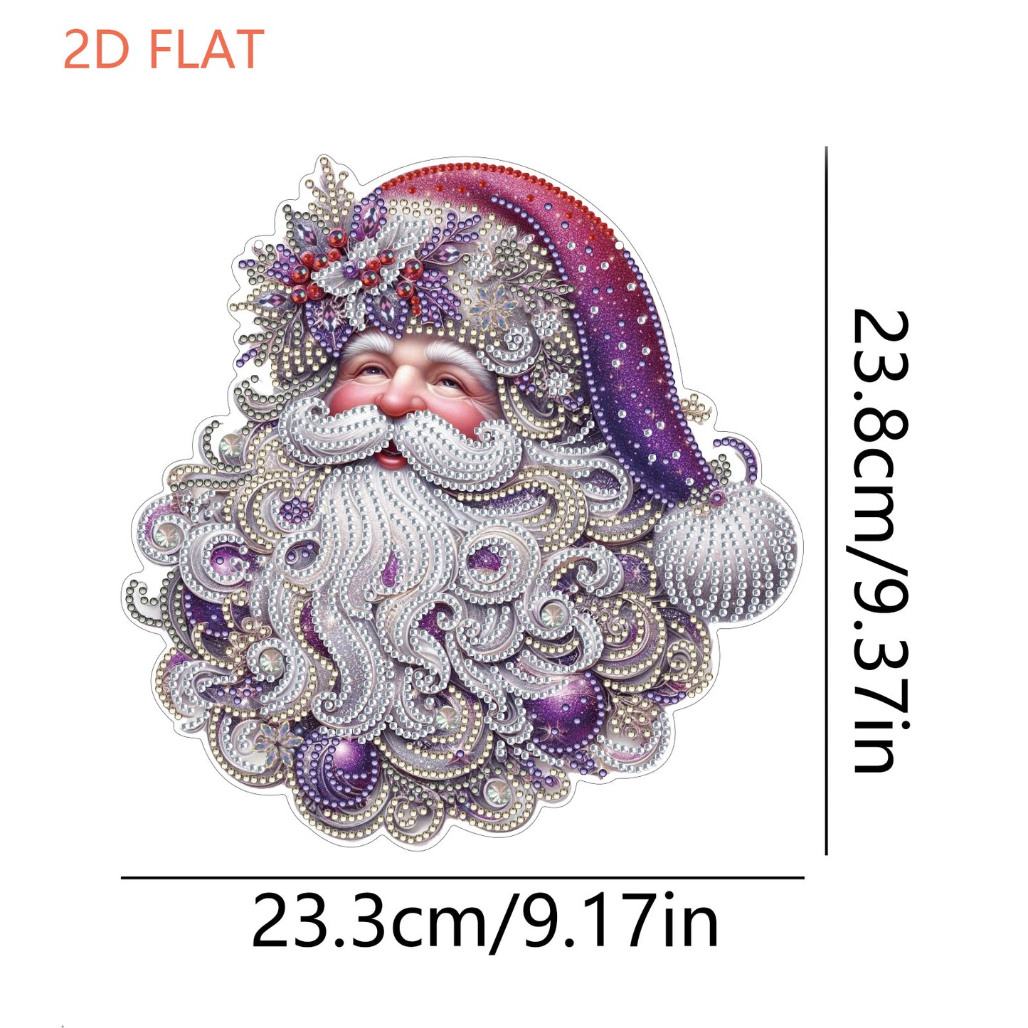 Xmas 5D DIY Special Shape Partial Drill Dimond Paintings Wall Decor 23.5x23cm Christmas