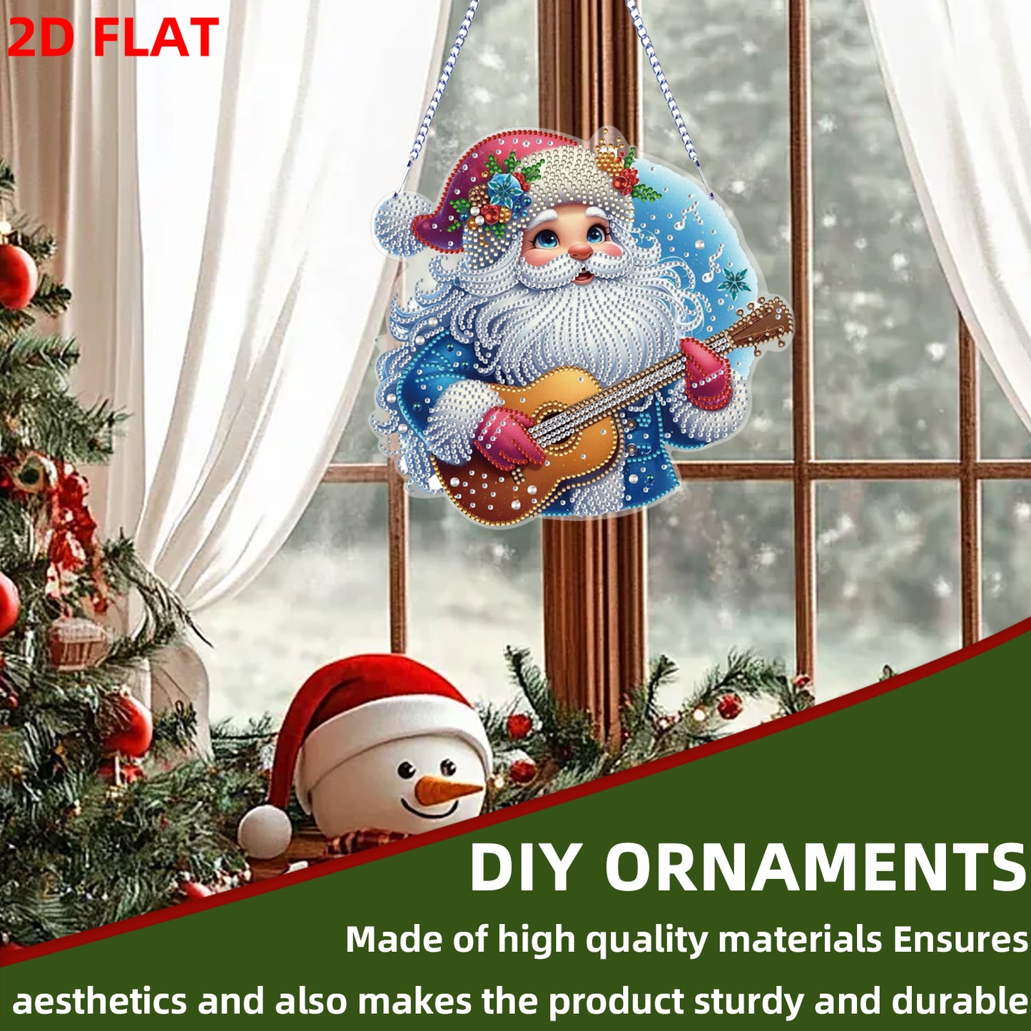 Xmas 5D DIY Special Shape Partial Drill Dimond Paintings Wall Decor 23.5x23cm Christmas