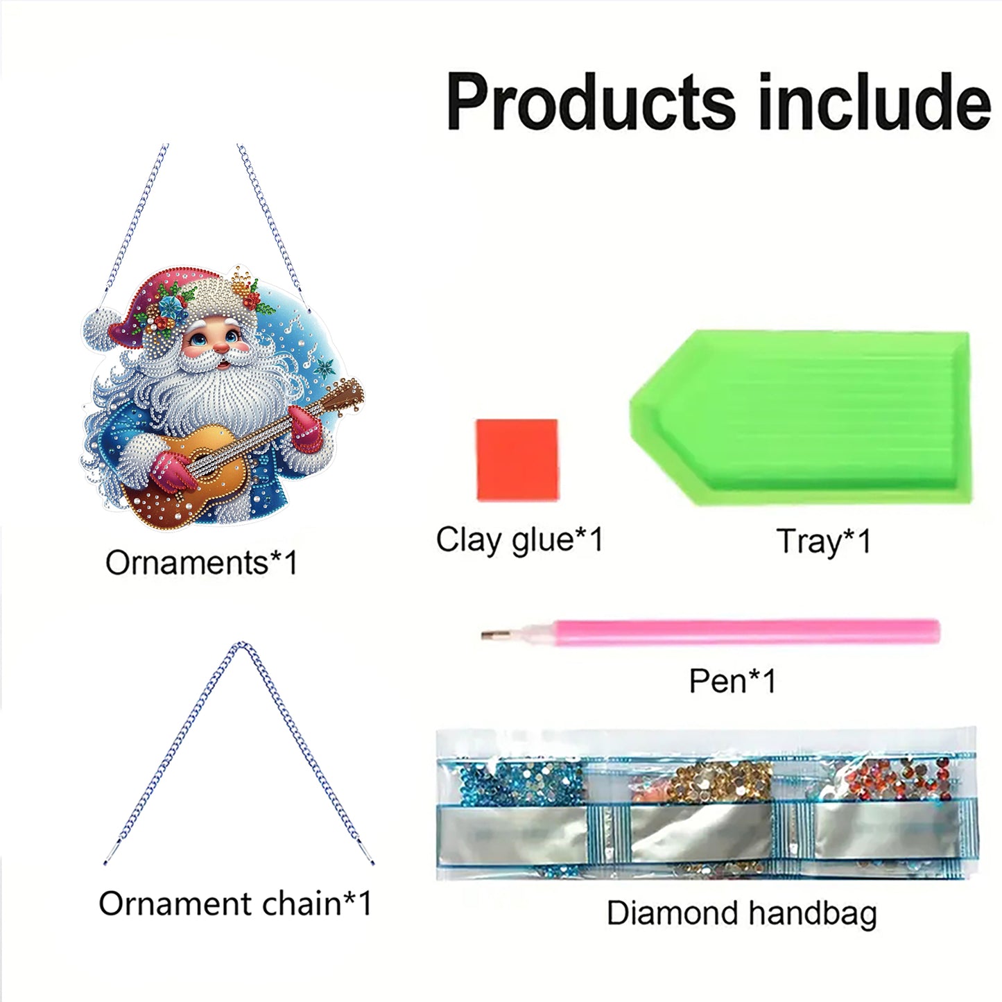 Xmas 5D DIY Special Shape Partial Drill Dimond Paintings Wall Decor 23.5x23cm Christmas