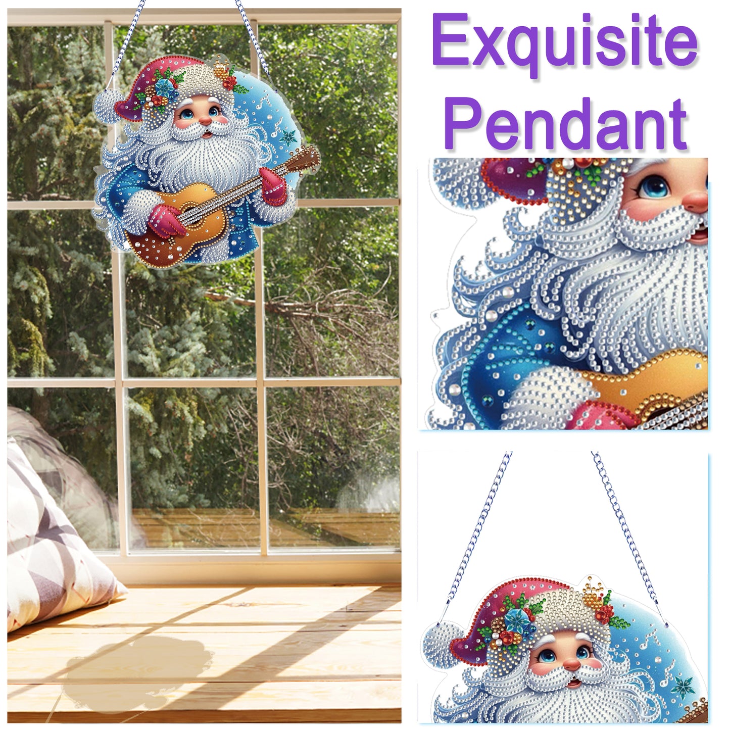 Xmas 5D DIY Special Shape Partial Drill Dimond Paintings Wall Decor 23.5x23cm Christmas