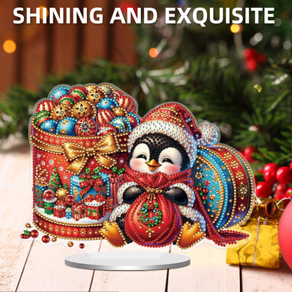 2D Flat Christmas Penguin Print DIY 5D DIY Diamond Art Ornaments Home Decor