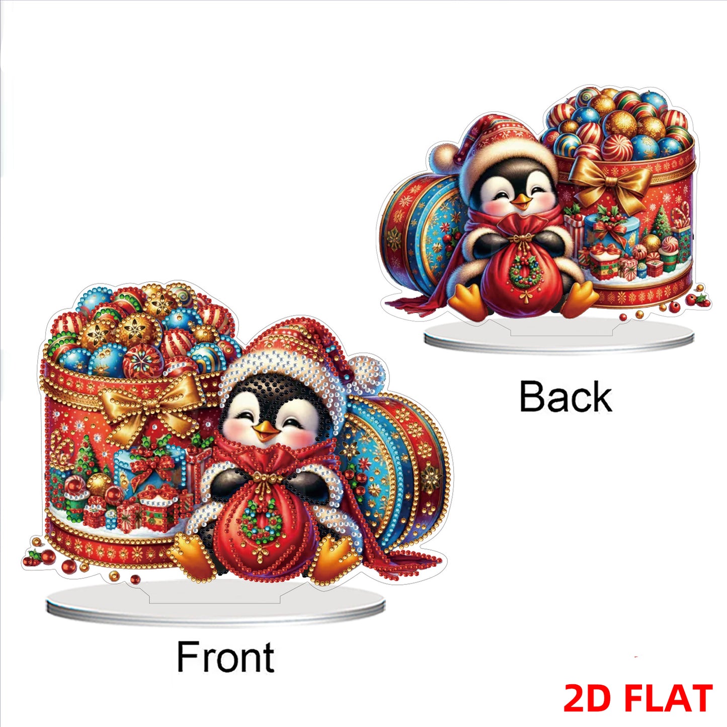 2D Flat Christmas Penguin Print DIY 5D DIY Diamond Art Ornaments Home Decor