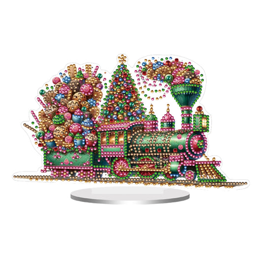 2D Flat Christmas Train Print DIY 5D DIY Diamond Art Ornaments for Home Decor