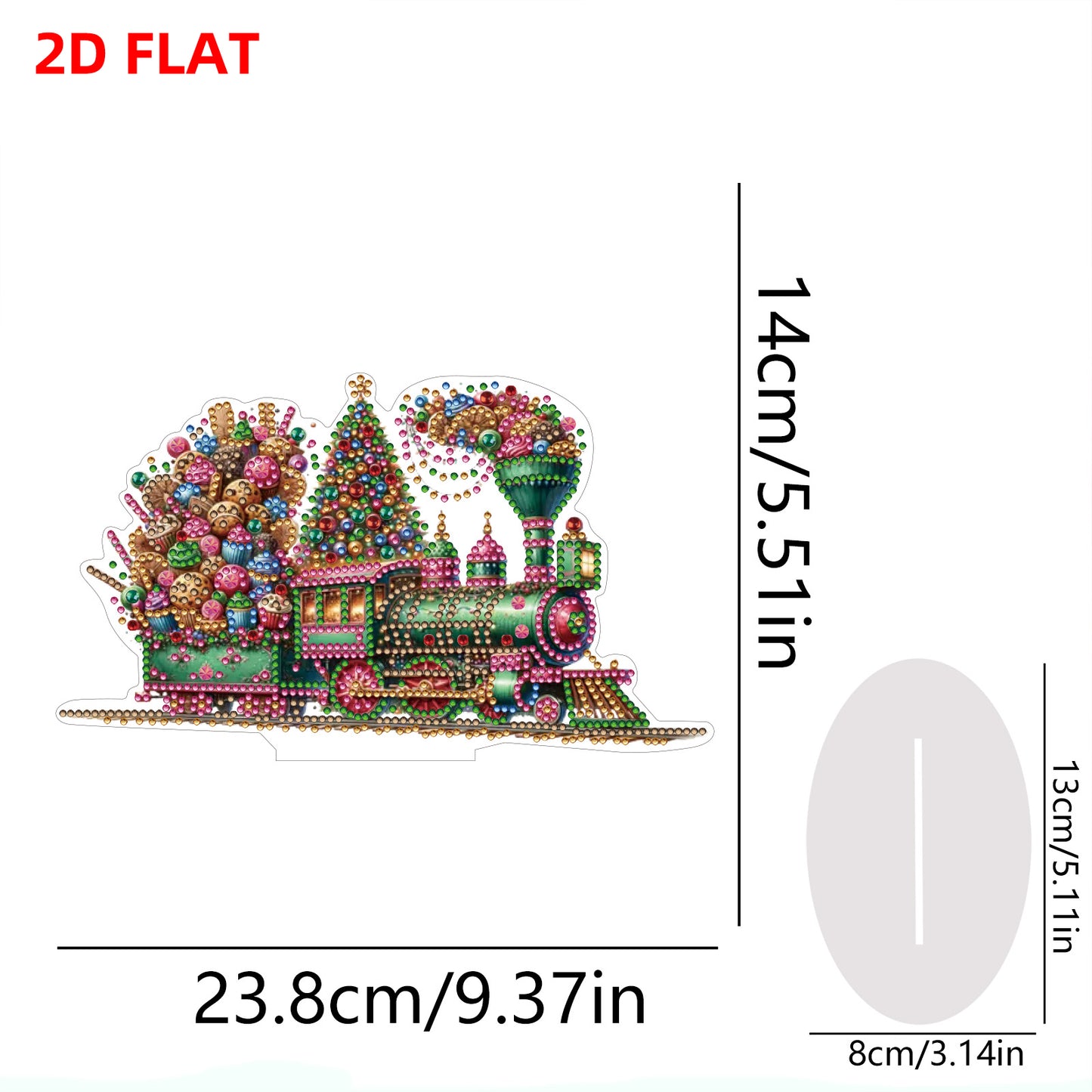 2D Flat Christmas Train Print DIY 5D DIY Diamond Art Ornaments for Home Decor