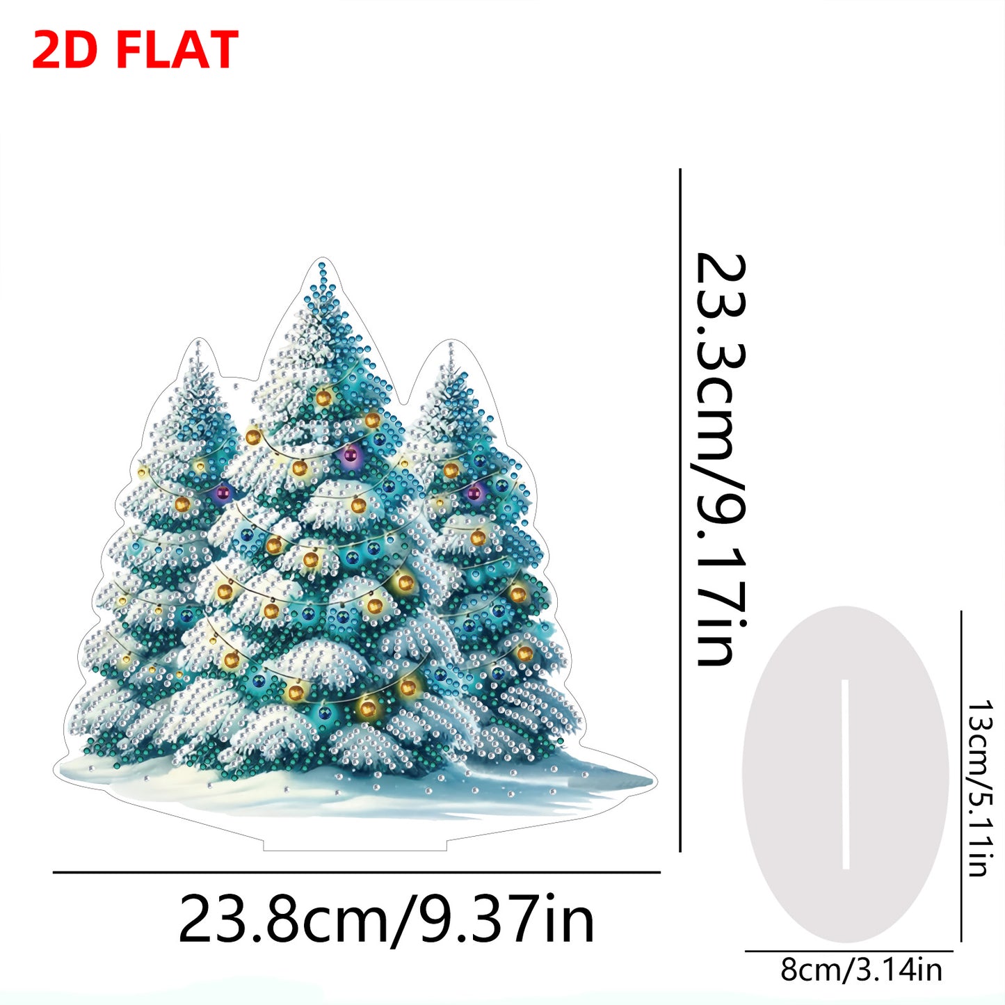 2D Flat Christmas Tree Print DIY 5D DIY Diamond Art Ornaments for Home Decor