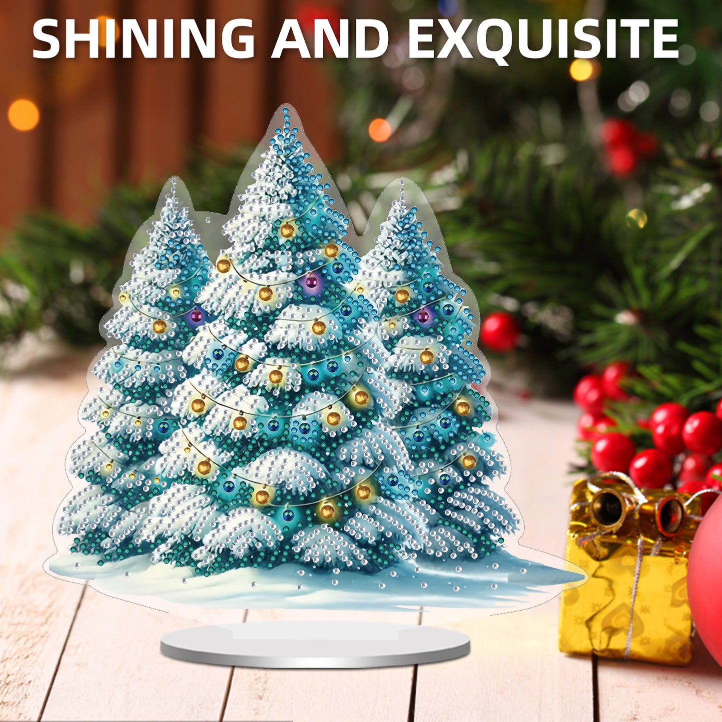 2D Flat Christmas Tree Print DIY 5D DIY Diamond Art Ornaments for Home Decor