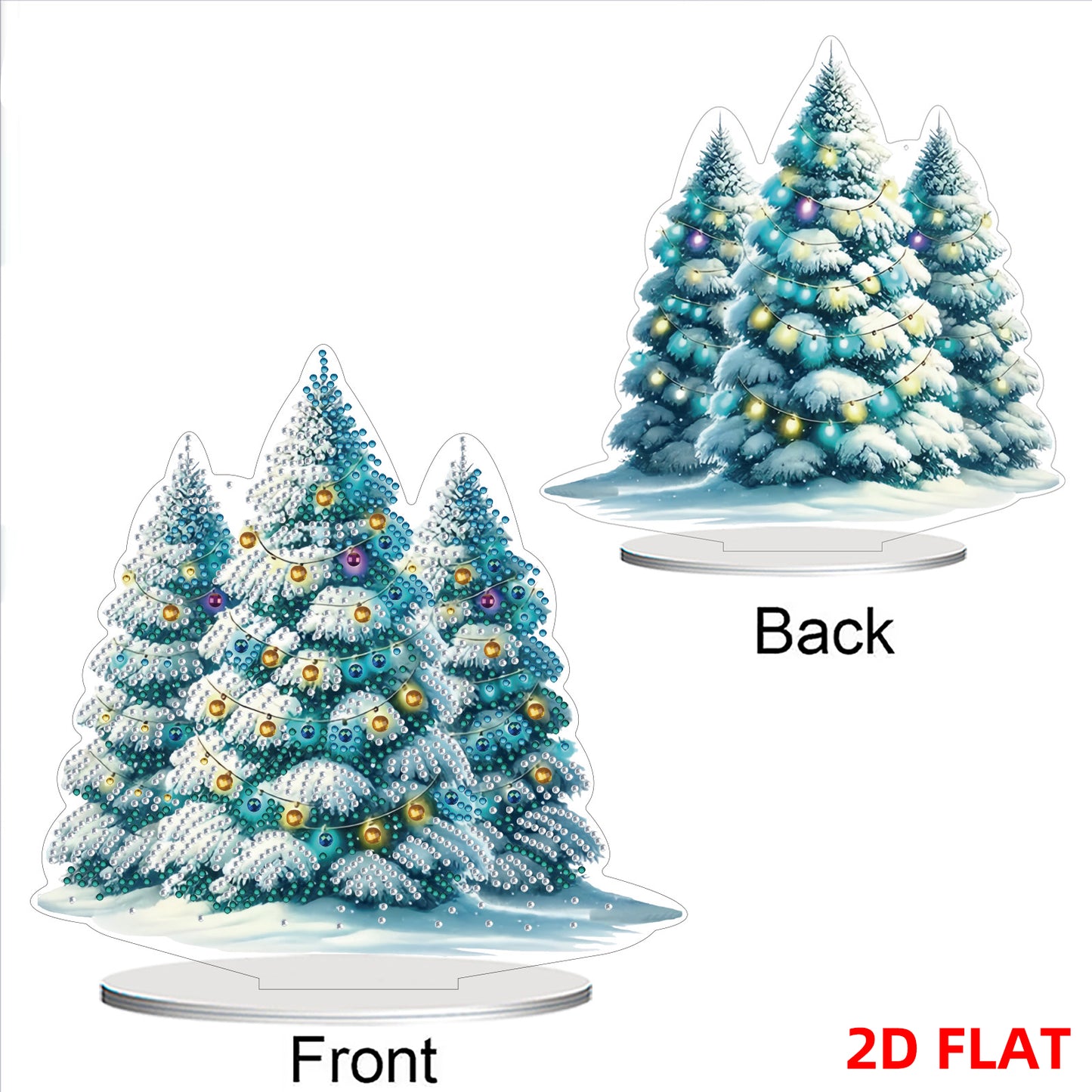 2D Flat Christmas Tree Print DIY 5D DIY Diamond Art Ornaments for Home Decor