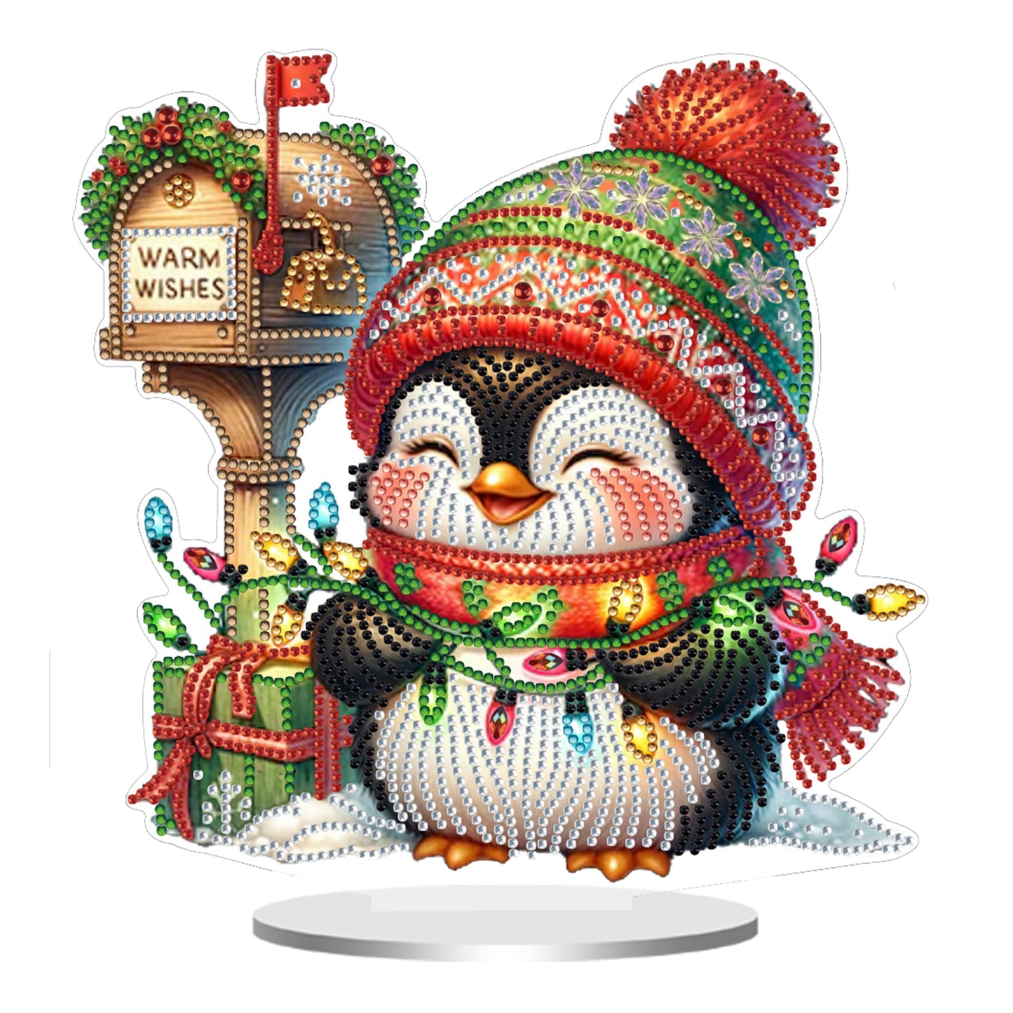 2D Flat Christmas Penguin Print DIY 5D DIY Diamond Art Ornaments for Home Decor