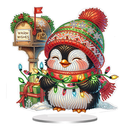 2D Flat Christmas Penguin Print DIY 5D DIY Diamond Art Ornaments for Home Decor