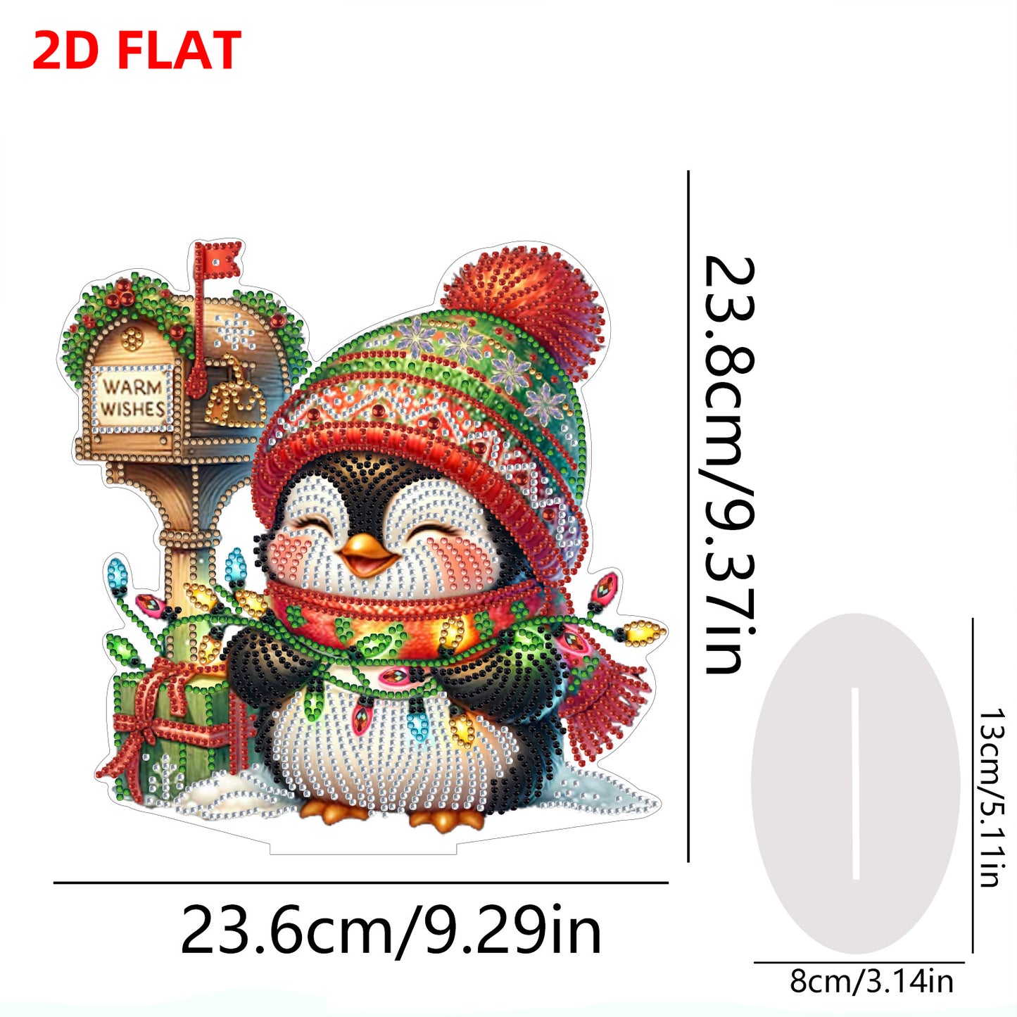 2D Flat Christmas Penguin Print DIY 5D DIY Diamond Art Ornaments for Home Decor