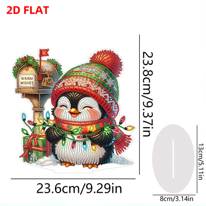2D Flat Christmas Penguin Print DIY 5D DIY Diamond Art Ornaments for Home Decor