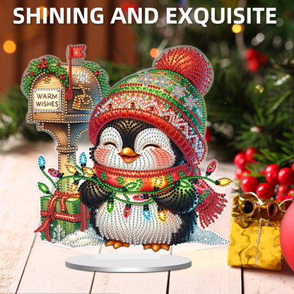 2D Flat Christmas Penguin Print DIY 5D DIY Diamond Art Ornaments for Home Decor