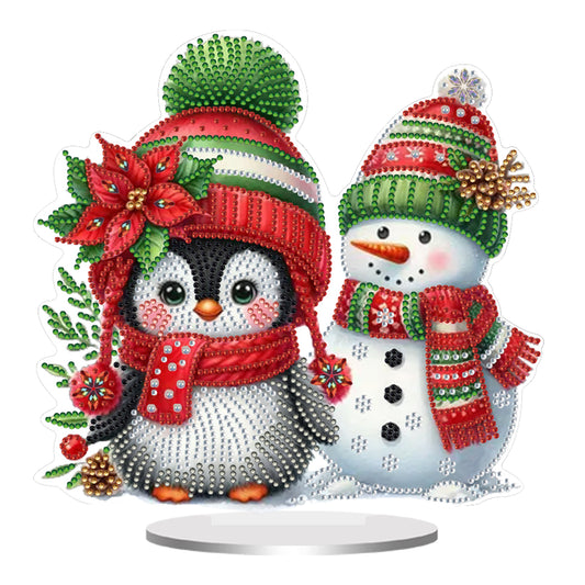 2D Flat Christmas Penguin Print DIY 5D DIY Diamond Art Ornaments for Home Decor