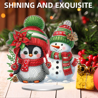 2D Flat Christmas Penguin Print DIY 5D DIY Diamond Art Ornaments for Home Decor