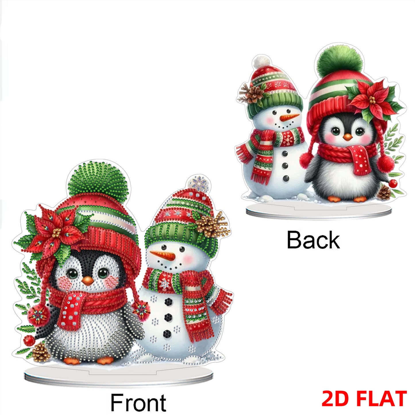 2D Flat Christmas Penguin Print DIY 5D DIY Diamond Art Ornaments for Home Decor