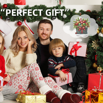 2D Flat Christmas Present Print DIY 5D DIY Diamond Art Ornaments for Home Decor