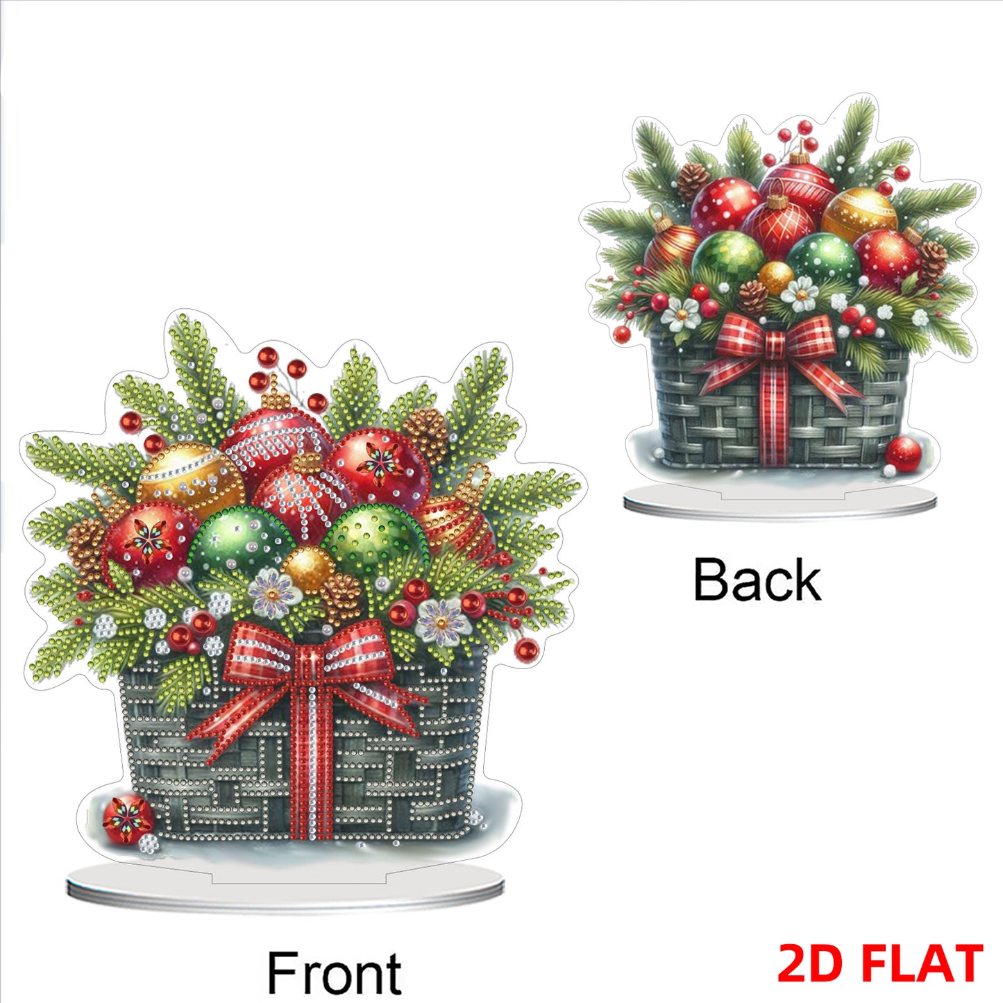 2D Flat Christmas Present Print DIY 5D DIY Diamond Art Ornaments for Home Decor