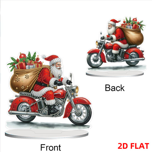 2D Flat Santa Claus Print DIY 5D DIY Diamond Art Ornaments for Home Decor