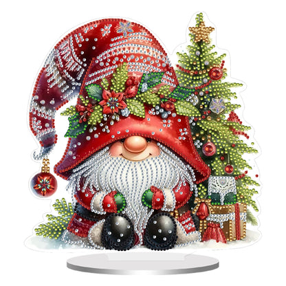 2D Flat Christmas Gnome Print DIY 5D DIY Diamond Art Ornaments for Home Decor