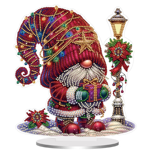 2D Flat Christmas Gnome Print DIY 5D DIY Diamond Art Ornaments for Home Decor