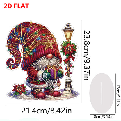 2D Flat Christmas Gnome Print DIY 5D DIY Diamond Art Ornaments for Home Decor