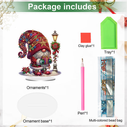 2D Flat Christmas Gnome Print DIY 5D DIY Diamond Art Ornaments for Home Decor