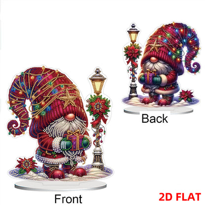 2D Flat Christmas Gnome Print DIY 5D DIY Diamond Art Ornaments for Home Decor