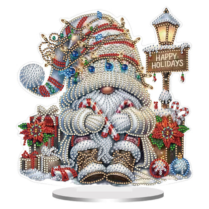 2D Flat Christmas Gnome Print DIY 5D DIY Diamond Art Ornaments for Home Decor