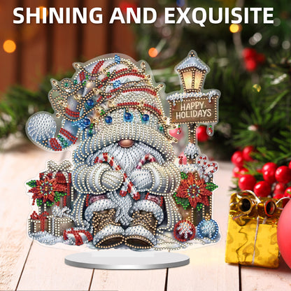 2D Flat Christmas Gnome Print DIY 5D DIY Diamond Art Ornaments for Home Decor