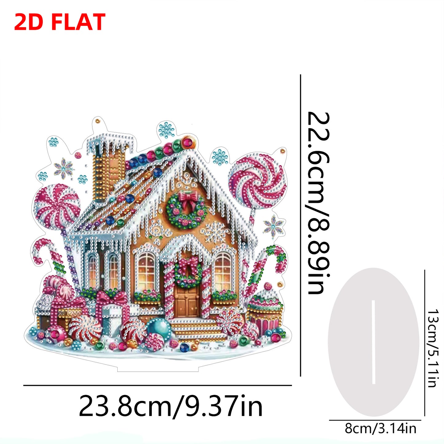 2D Flat Christmas Gnome Print DIY 5D DIY Diamond Art Ornaments for Home Decor