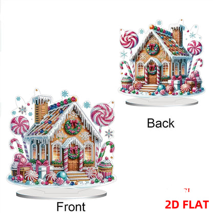 2D Flat Christmas Gnome Print DIY 5D DIY Diamond Art Ornaments for Home Decor