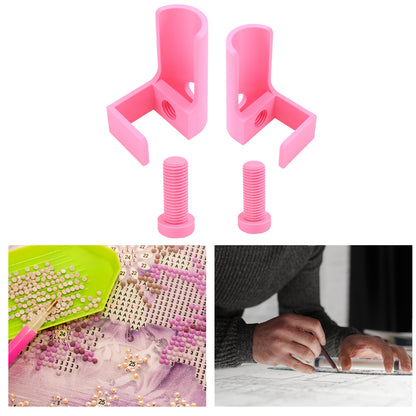 1 Pair Diamond Painting Scroll Holder Diamond Painting Canvas Roller (Pink)