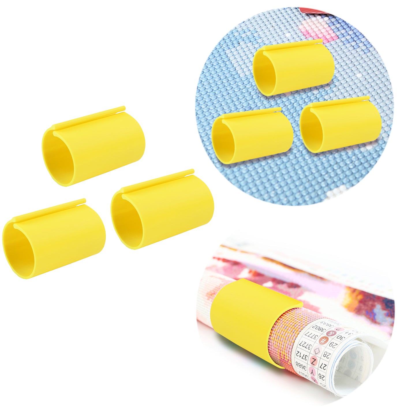 Diamond Painting Canvas Roll Holder for Diamond Art Fabric (3pcs L Yellow)