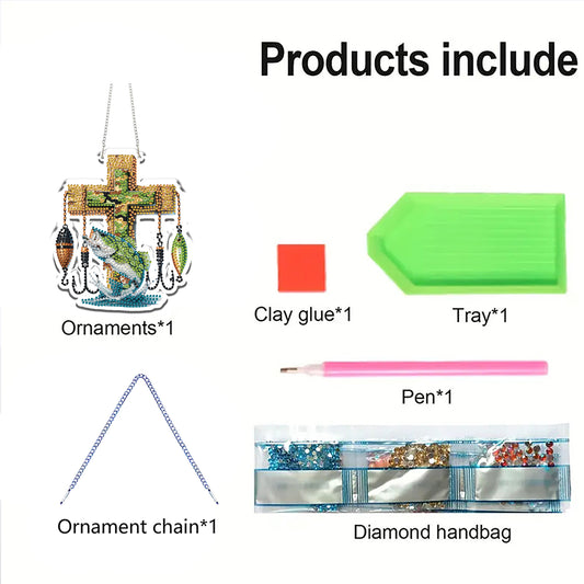 Cross 2D/Flat DIY Acrylic Special Shape Hanging Diamond Art Kits Wall Door Decor