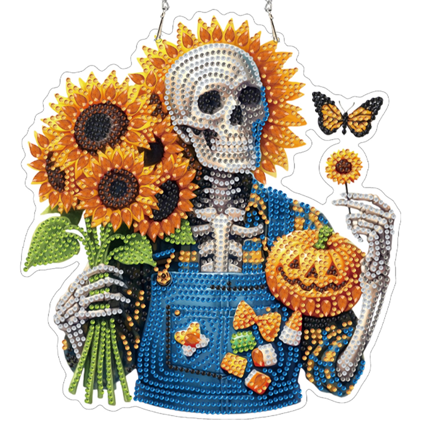 Skull 2D/Flat DIY Acrylic Special Shape Hanging Diamond Art Kits Wall Door Decor