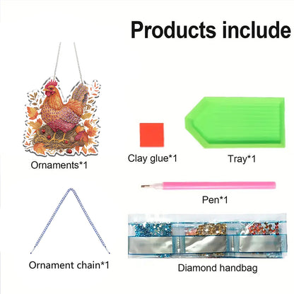 Farm 2D/Flat DIY Acrylic Special Shape Hanging Diamond Art Kits Wall Door Decor